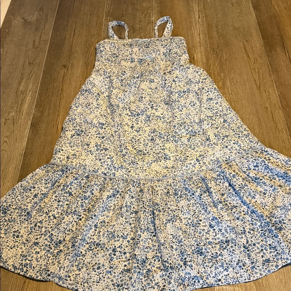 abercrombie kids White dress with Blue Accent